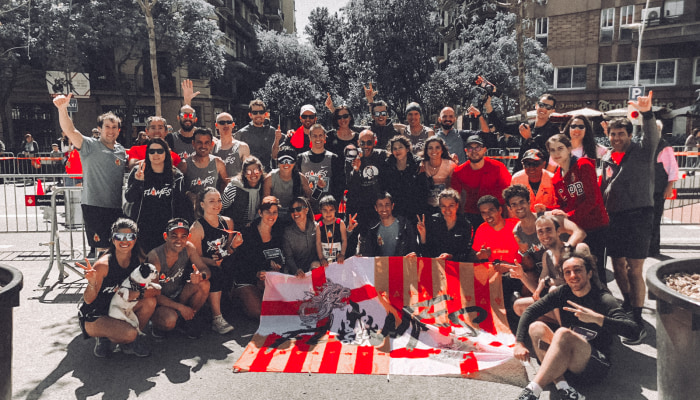 Foto de familia en la Milla de la Sagrada Familia